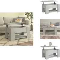 vidaXL Table basse gris béton 79x49x41 cm Bois composite - Tables basses