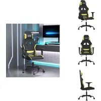 vidaXL Chaise de jeu avec fonction de massage noir et tissu vert clair - chaise de jeu