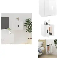vidaXL Armoire TV murale blanc brillant 40x34,5x40 cm - Meuble TV