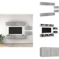 vidaXL Armoires TV 8 pcs. Bois composite gris béton - Meubles TV