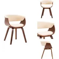 vidaXL Chaise de salle à manger Crème Bois courbé et similicuir - Chaise de salle à manger