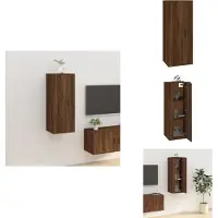 vidaXL Armoire TV murale brun aspect chêne 40x34,5x100 cm - Meuble TV
