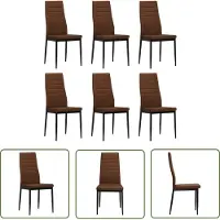 The Living Store Chaises de salle à manger 6 pcs. tissu brun