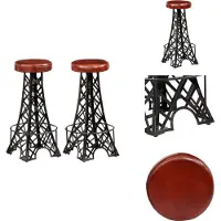 vidaXL Tabouret de bar 2 pièces en cuir véritable - Tabouret de bar