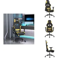 vidaXL Chaise de jeu avec repose-pieds Noir et jaune Tissu - Fauteuil de jeu