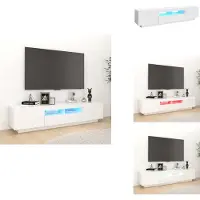 vidaXL Armoire TV avec lampes LED Blanc 180x35x40 cm - Meuble TV