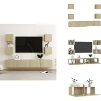 vidaXL Ensemble de 6 meubles TV Chêne Sonoma Matériau dérivé du bois - Meuble TV