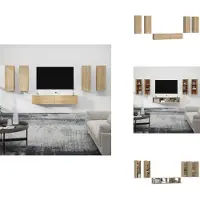 vidaXL Ensemble de 6 meubles TV Chêne Sonoma Matériau dérivé du bois - Meuble TV
