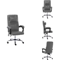 vidaXL Chaise de bureau de massage Anthracite similicuir - Chaises de bureau