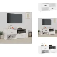 vidaXL Armoire TV Blanc 100x35x40 cm Bois composite - Meuble TV