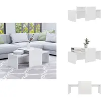 vidaXL Ensemble de tables basses blanc brillant 100x48x40 cm Bois composite - Tables basses