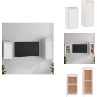 vidaXL Armoires TV 2 pcs. Blanc Pin massif - Meubles TV