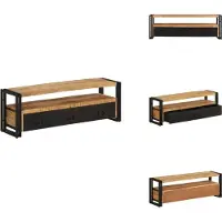 vidaXL Armoire TV 120x30x40 cm en bois massif de manguier - Meuble TV