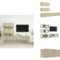 vidaXL Ensemble de 4 meubles TV Chêne Sonoma Matériau dérivé du bois - Meuble TV