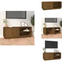 vidaXL Armoire TV brun miel 105x34x40 cm Pin massif - Meubles TV