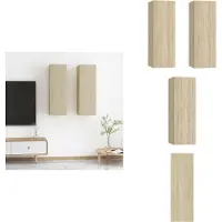 vidaXL Armoires TV 2 pcs. chêne Sonoma 30,5x30x90 cm Bois composite - Meubles TV
