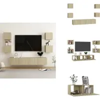 vidaXL Ensemble de 6 meubles TV Chêne Sonoma Matériau dérivé du bois - Meuble TV