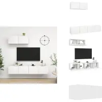 vidaXL Armoires TV 3 pcs. Blanc Bois composite - Meubles TV