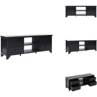vidaXL Armoire TV Noir 108x30x40 cm Bois massif de paulownia - Meubles TV