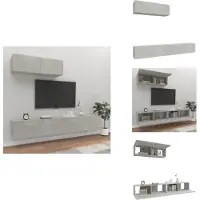 vidaXL Ensemble de meubles TV 3 pièces gris béton Matériau dérivé du bois - Meubles TV