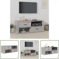 The Living Store Armoire TV Gris Sonoma 100x35x40 cm Matériau dérivé du bois