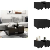 vidaXL Table basse noire 60x60x38 cm Bois composite - Tables basses