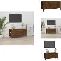 vidaXL Meuble TV brun imitation chêne 102x44,5x50 cm Bois composite - Meuble TV