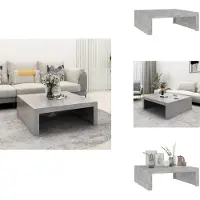 vidaXL Table basse gris béton 100x100x35 cm Bois composite - Tables basses