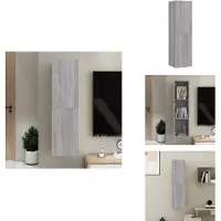 vidaXL Armoire TV murale Gris Sonoma 30,5x30x110 cm - Meuble TV