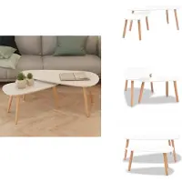 vidaXL Ensemble de tables d'appoint 2 pcs. Pin Massif Blanc - Tables basses