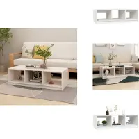 vidaXL Table basse blanche 110x50x34 cm pin massif - Tables basses
