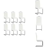 vidaXL Chaise cantilever 6 pcs. Blanc Similicuir - Chaise de salle à manger