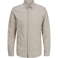 Jack & Jones Breeze Linen Blend Long Sleeve Shirt Gris L Homme