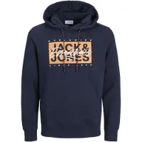 Jack & Jones Sweat-shirt 'JJColton' marine / orange / blanc