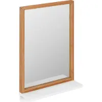 Relaxdays Miroir mural en bois, rectangulaire (38 x 54.50 cm)