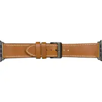 dbramante1928 Copenhagen Apple Watch 42/44/45 mm Bracelet en Cuir Brun/Gris Sidéral