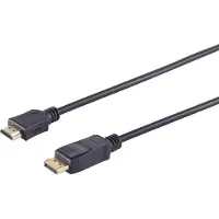 S-Impuls DisplayPort — HDMI (Typ A) (2 m), Câble vidéo, Noir