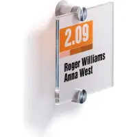 Durable Plaquette de porte Crystal Sign, verre acrylique, 105 x 105 mm