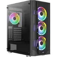 Aerocool Prism FRGB Tour midi, verre trempé (ATX), Boîtier PC, Noir