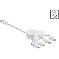 DeLOCK Easy 45 Modul USB 2.0 3 in 1 Aufrollkabel USB-A zu C