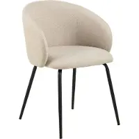 Giga Eleanor chaise de salle à manger avec accoudoirs tissu beige.
