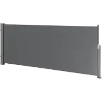 Pro-Tec Marquise latérale 140 x 300 cm Gris Protection visuelle Marquise Protection contre le soleil et le vent