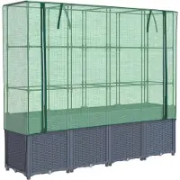 vidaXL Potager surélevé avec couverture de serre aspect rotin 160x40x153 cm