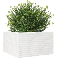 vidaXL Jardinière blanc 80x80x45,5 cm bois de pin massif