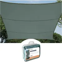 Perel Voile Solaire - Carré - 5 X 5 M - Couleur : Gris Vert