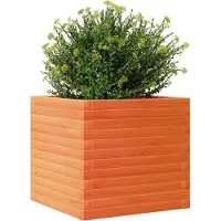 vidaXL Jardinière cire marron 50x50x45,5 cm bois de pin massif