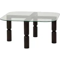 Skye Decor , Kei - Anthracite, table basse, anthracite, verre trempé à 100 %, 80 x 80 x 40 cm