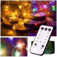 Kik Chaîne lumineuse Aga LED 10 m 100 LED avec télécommande Multicolore + Blanc chaud