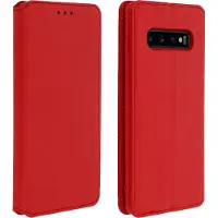 Avizar Housse Samsung Galaxy S10 Étui Folio Porte-carte Fonction Stand - Rouge