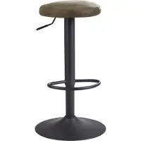 FineBuy Tabouret de bar aspect daim gris, sans dossier, 58 - 79 cm, tabouret de cuisine en tissu et métal, charge maximale 100 kg, tabouret de bar design, pivotant, style bistrot